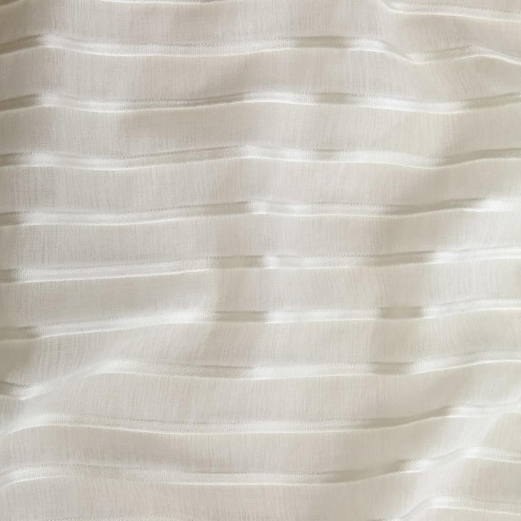 vidaXL Woven Striped Sheer Curtains 2 pcs 140x225 cm Cream